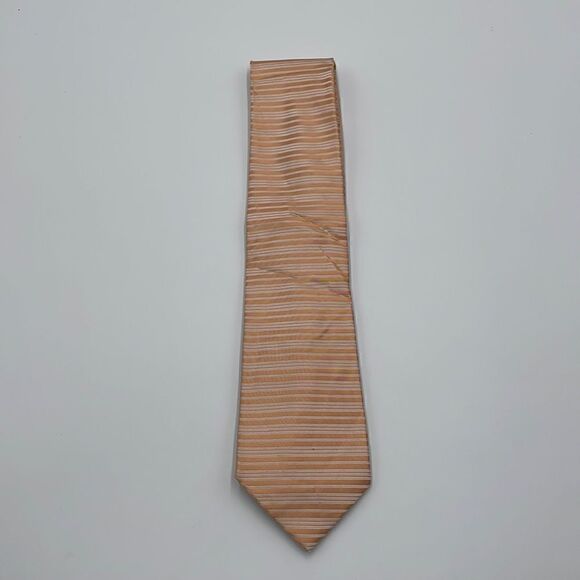 Peachy pink 100% silk Croft & barrow necktie - Picture 1 of 5